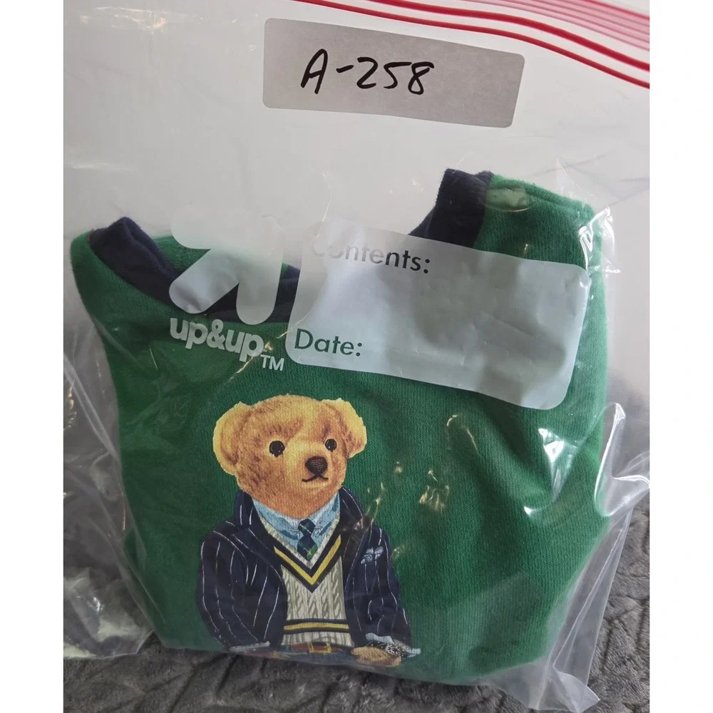 Polo Bear By Ralph Lauren Boys Green Navy Sweatshirt Size 24 Months Long Sleeves